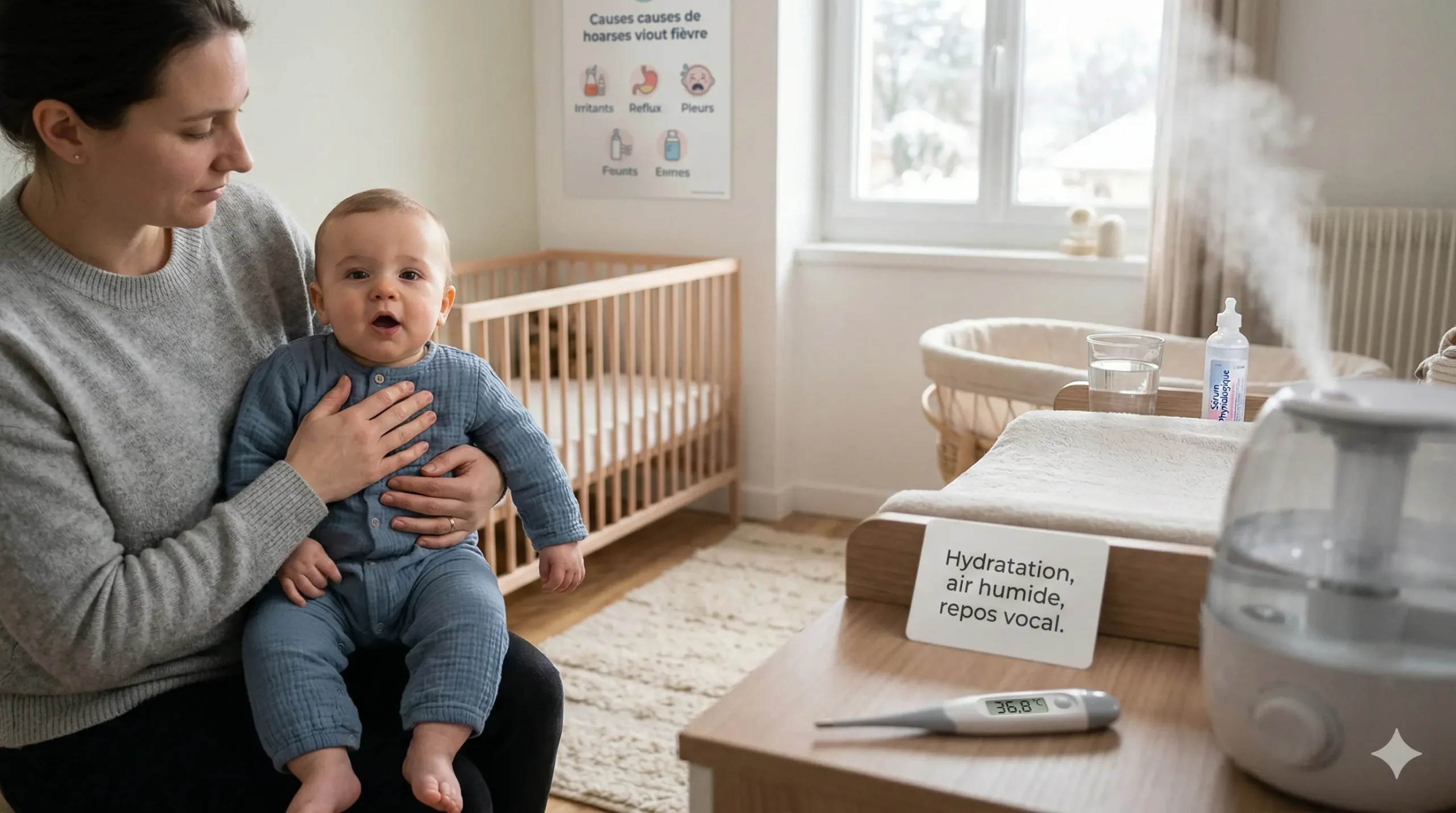 bebe voix cassee sans fievre sans toux