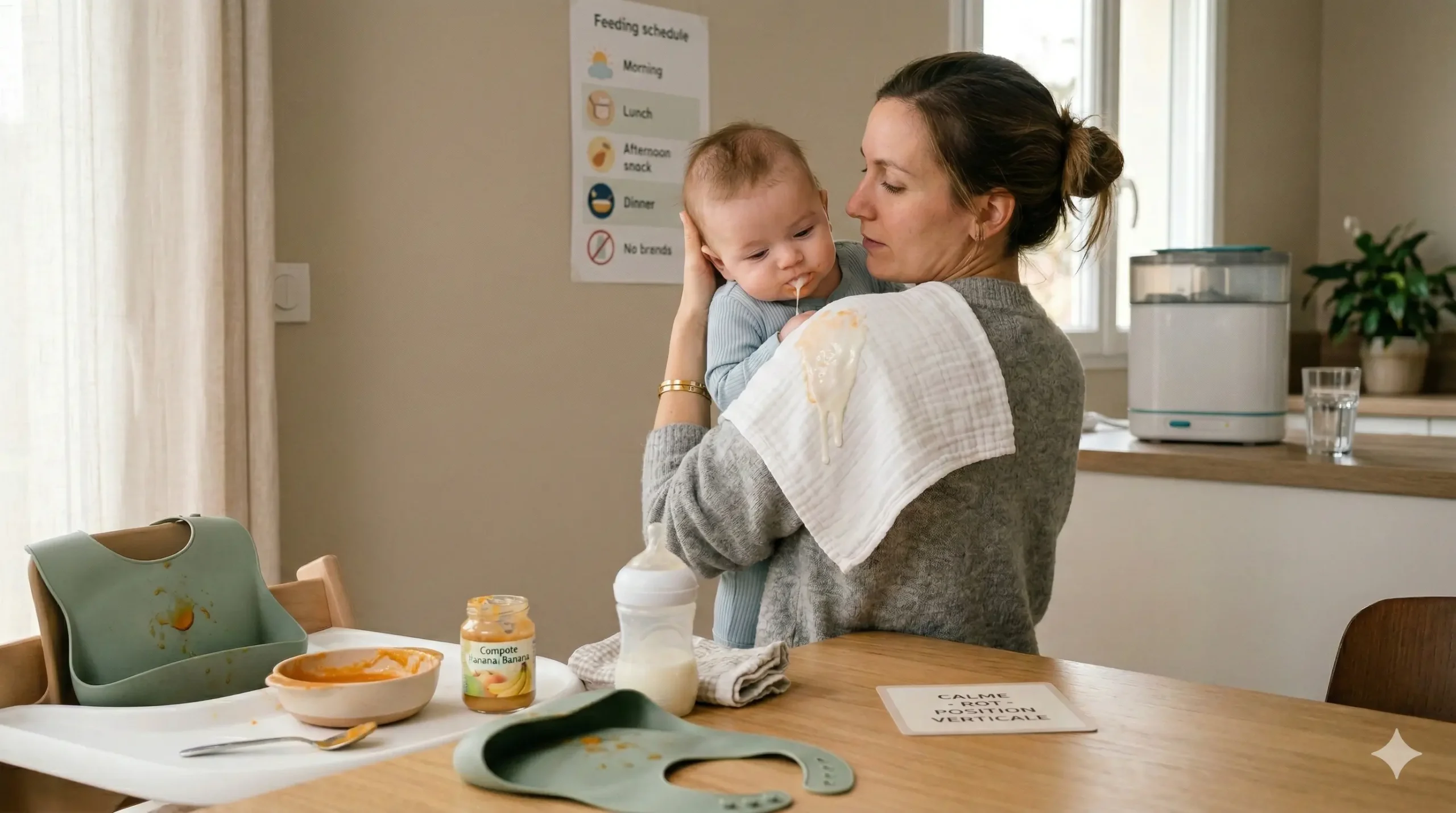 bébé régurgite beaucoup depuis diversification